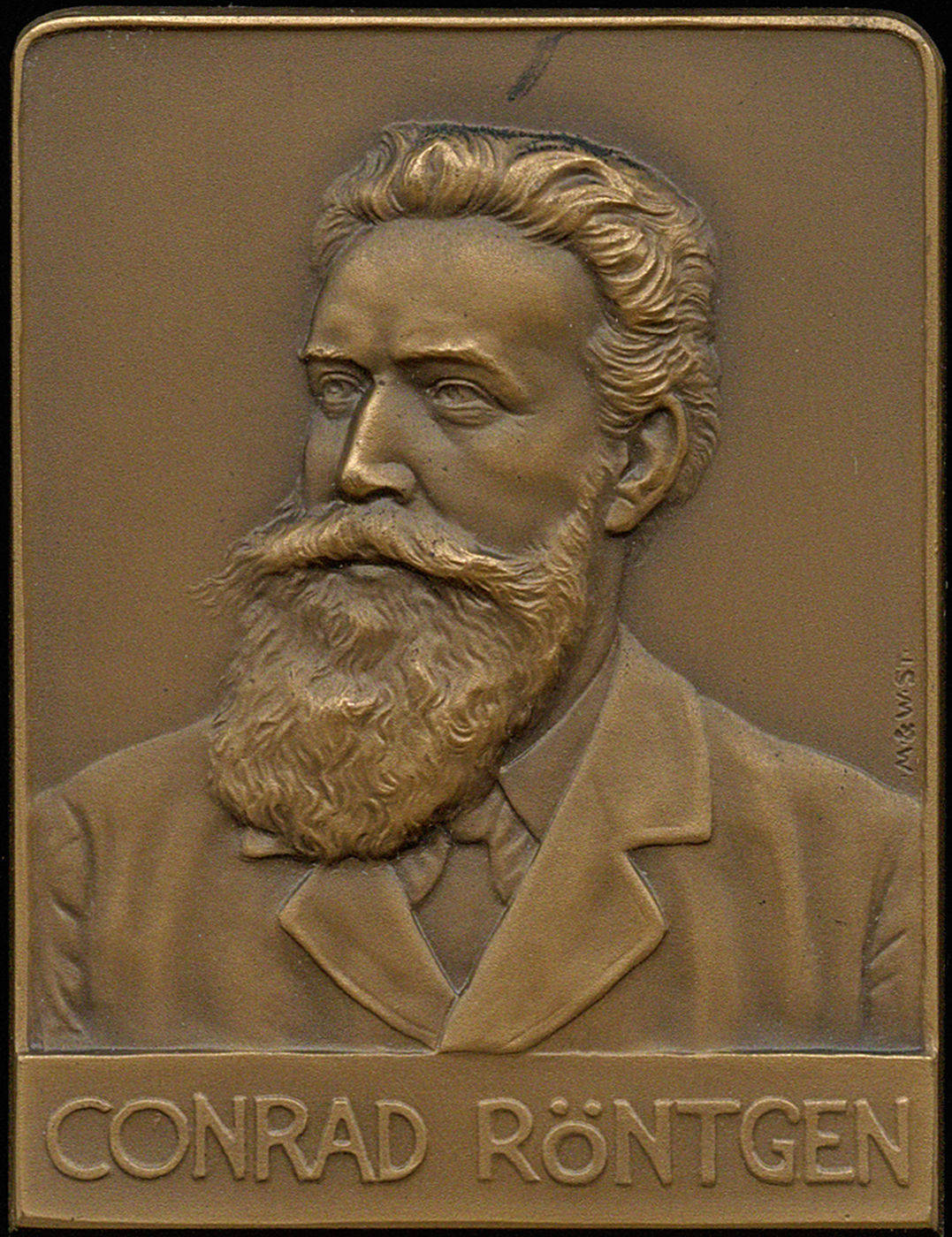 Plaketė: Vilhelmas Konradas Rentgenas (Wilhelm Conrad Röntgen)