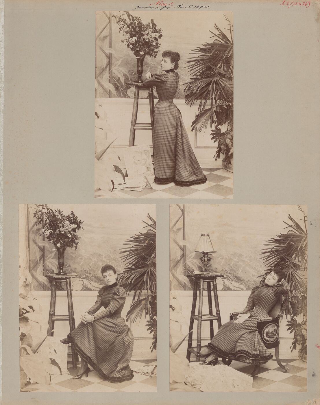 Benediktas Henrikas Tiškevičius, Kartono lakštas su trimis Benedikto Henriko Tiškevičiaus fotografijomis ("Nica")