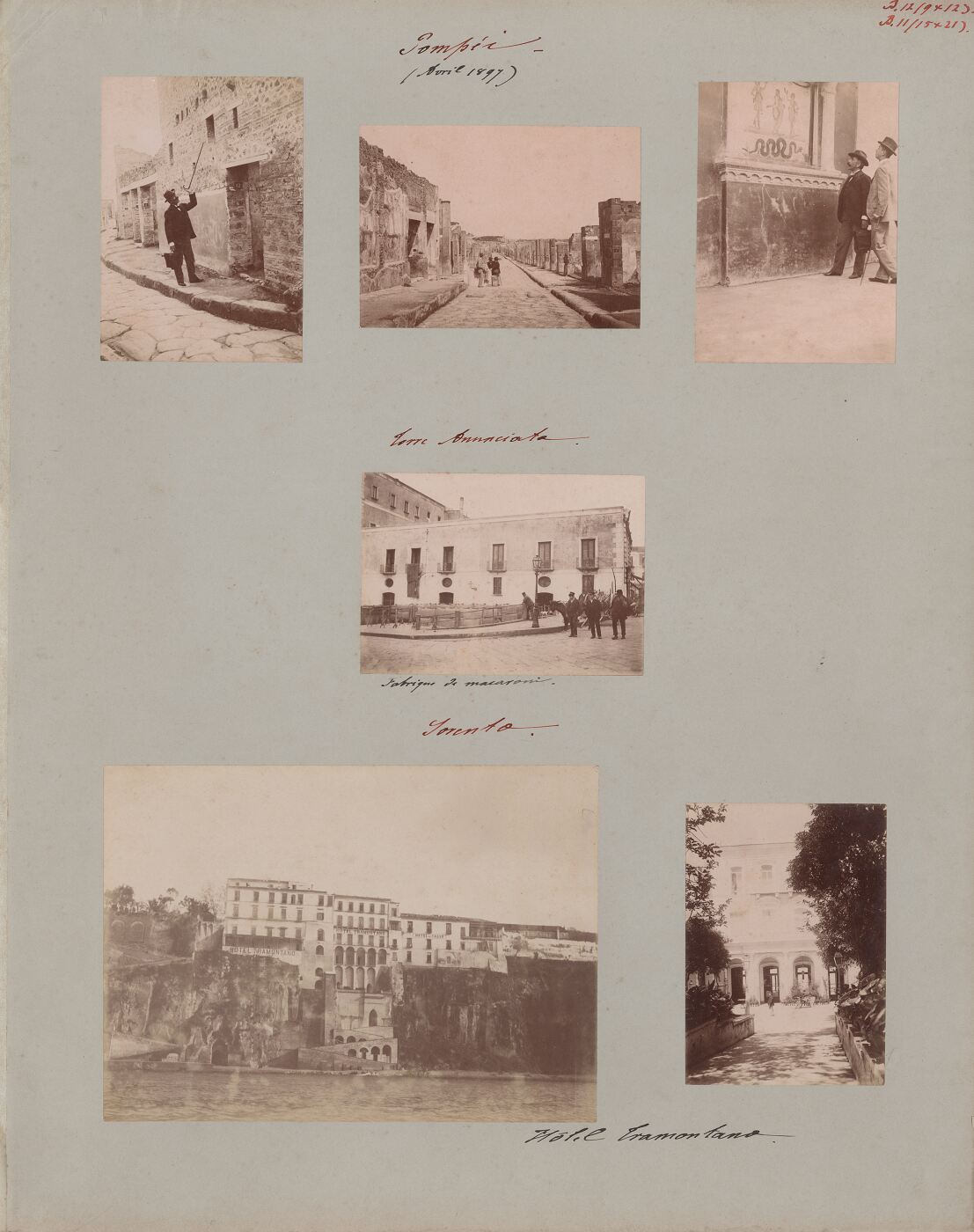 Benediktas Henrikas Tiškevičius, Kartono lakštas su šešiomis Benedikto Henriko Tiškevičiaus fotografijomis ("Italija")