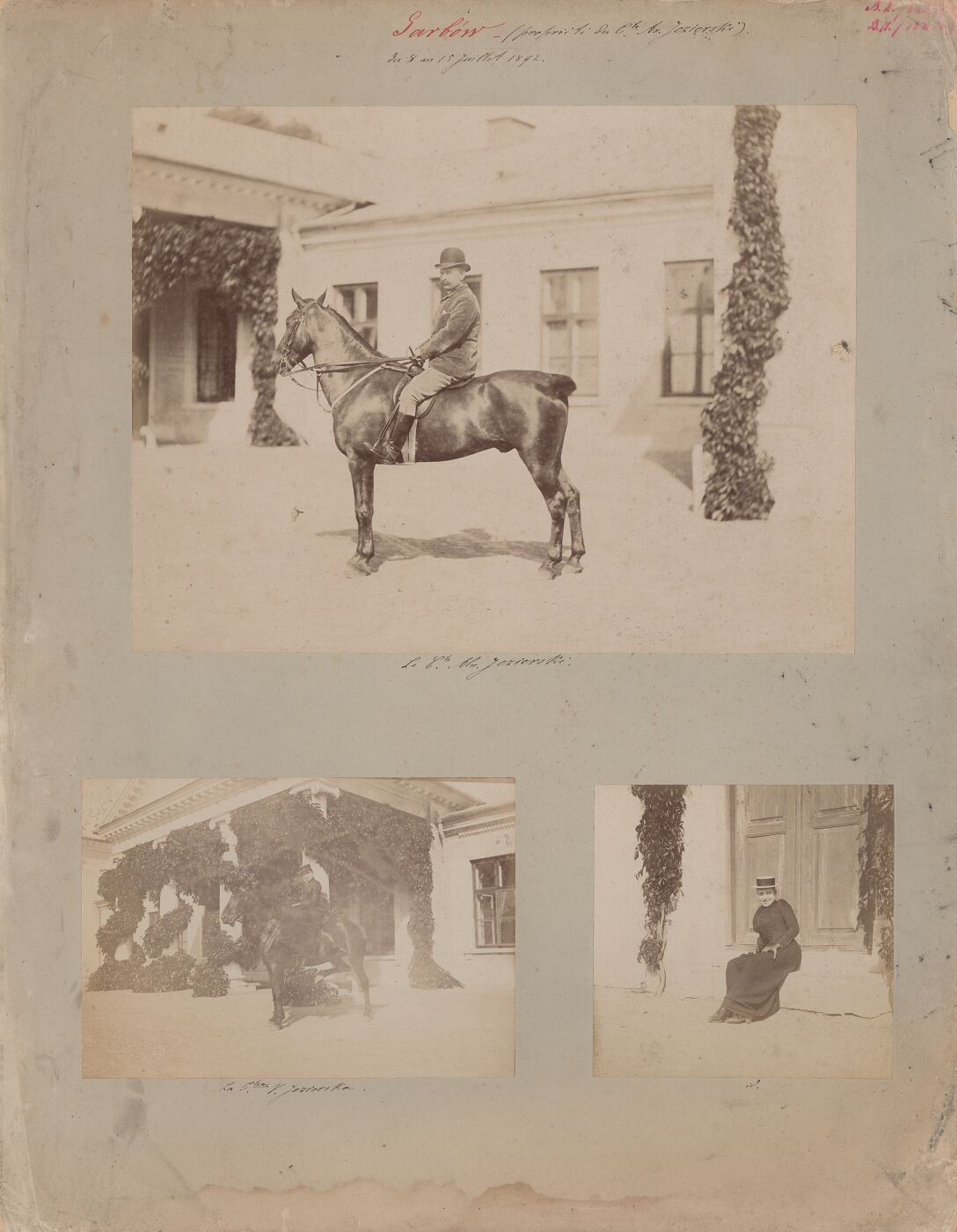 Benediktas Henrikas Tiškevičius, Kartono lakštas su trimis Benedikto Henriko Tiškevičiaus fotografijomis ("Garbovas")