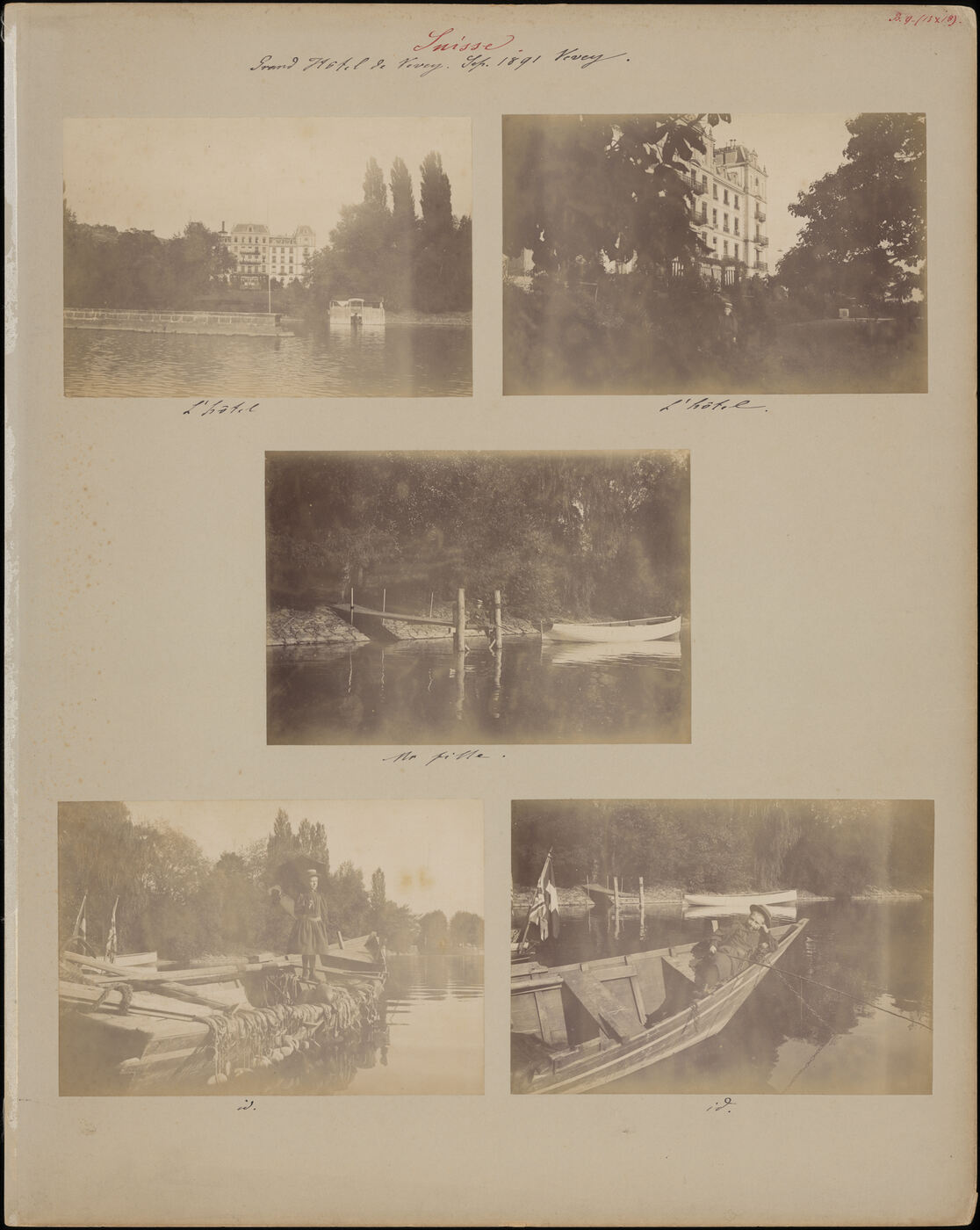 Benediktas Henrikas Tiškevičius, Kartono lakštas su penkiomis Benedikto Henriko Tiškevičiaus fotografijomis (Šveicarija)