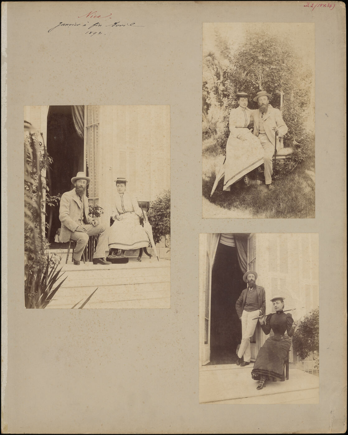 Benediktas Henrikas Tiškevičius, Kartono lakštas su trimis Benedikto Henriko Tiškevičiaus fotografijomis (Nica)