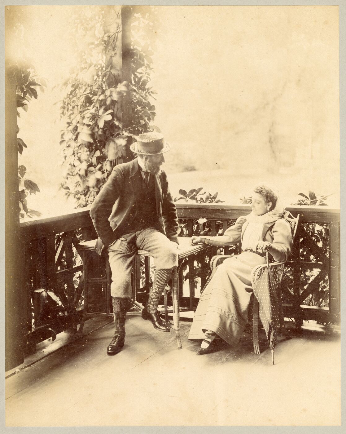 Benediktas Henrikas Tiškevičius, Viala. Grafas B. H. Tiškevičius ir I. Feraud sėdi terasoje