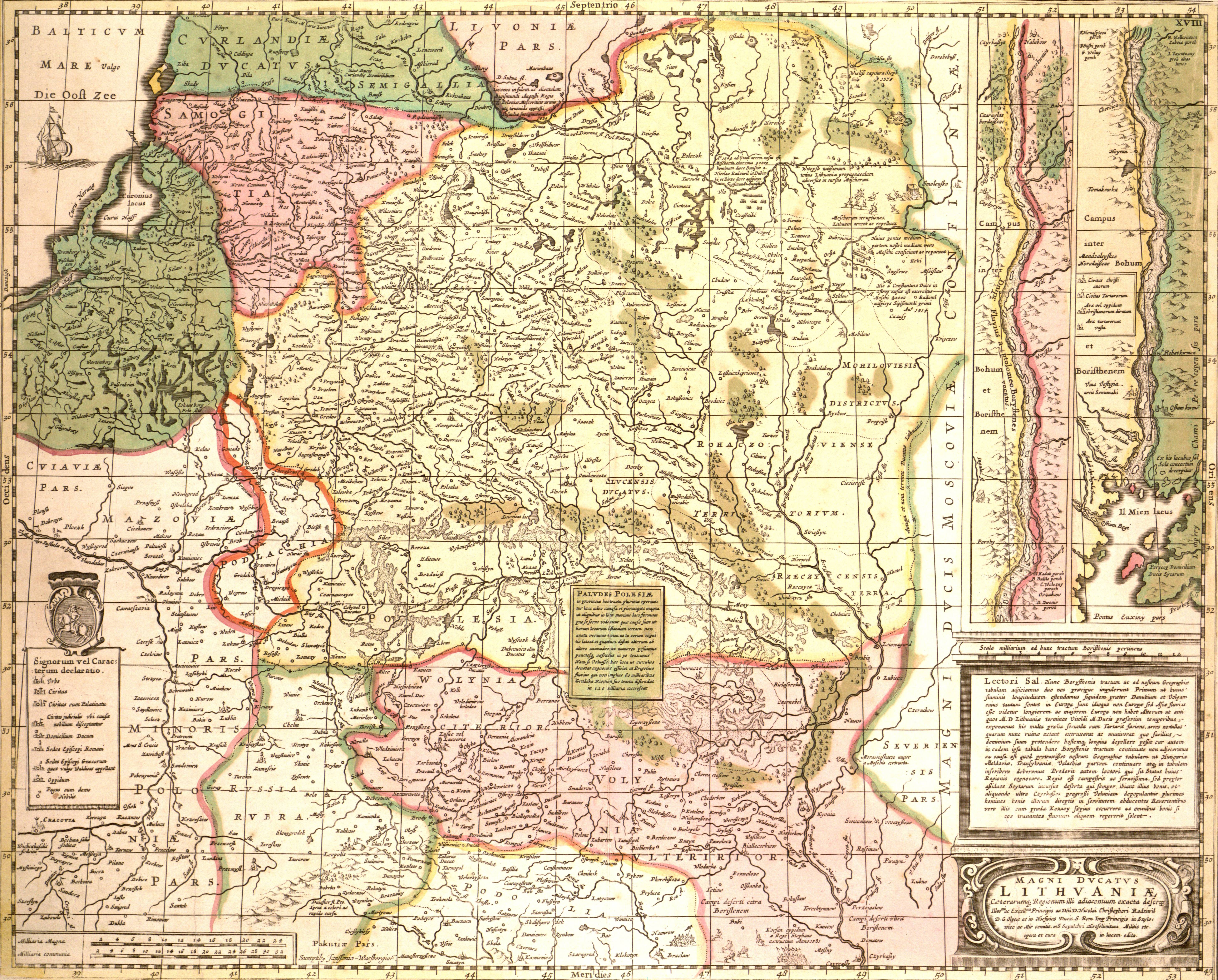 Lietuvos Didžiosios Kunigaikštystės žemėlapis, išleistas Mikalojaus Kristupo Radvilos Našlaitėlio rūpesčiu.