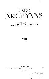 Karo archyvas. [T.] 8. - 1937. - 340 p.