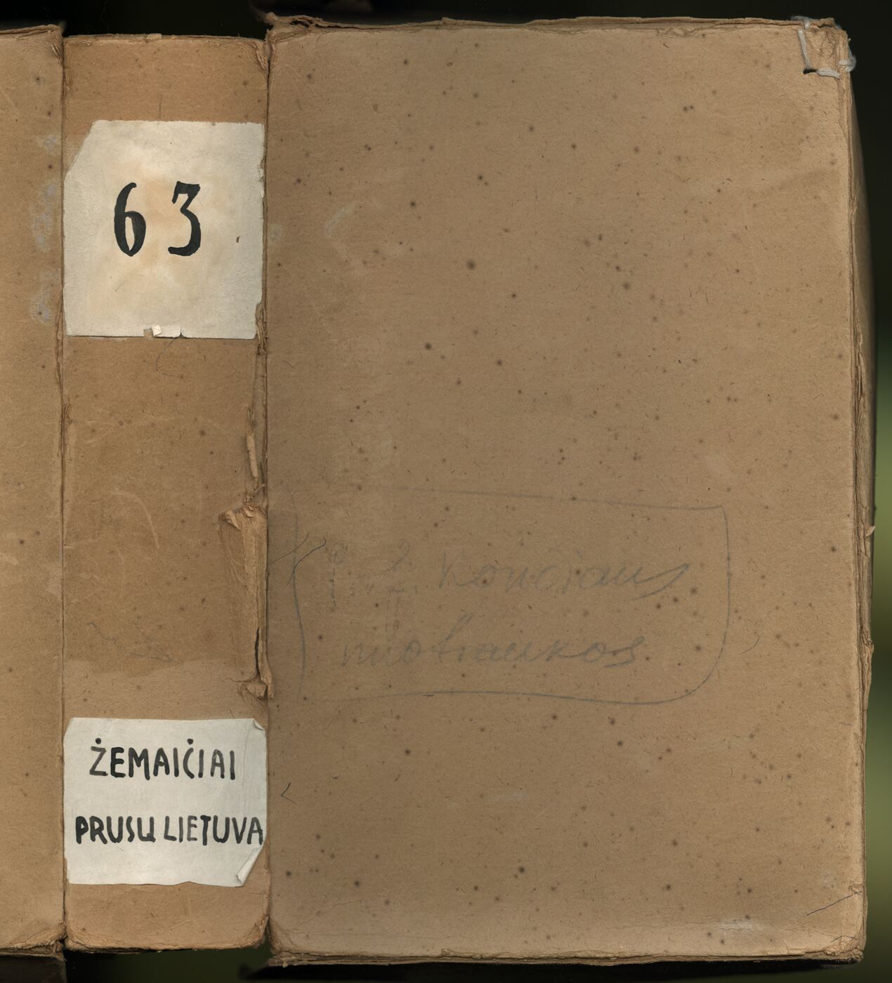 Archyvinės bylos „Žemaičiai ir Mažosios Lietuvos etnografinė medžiaga“ viršelis