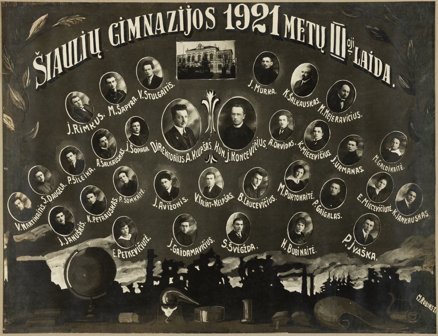 Maksas Rubinšteinas, Šiaulių valstybinės gimnazijos 1921 metų trečioji laida