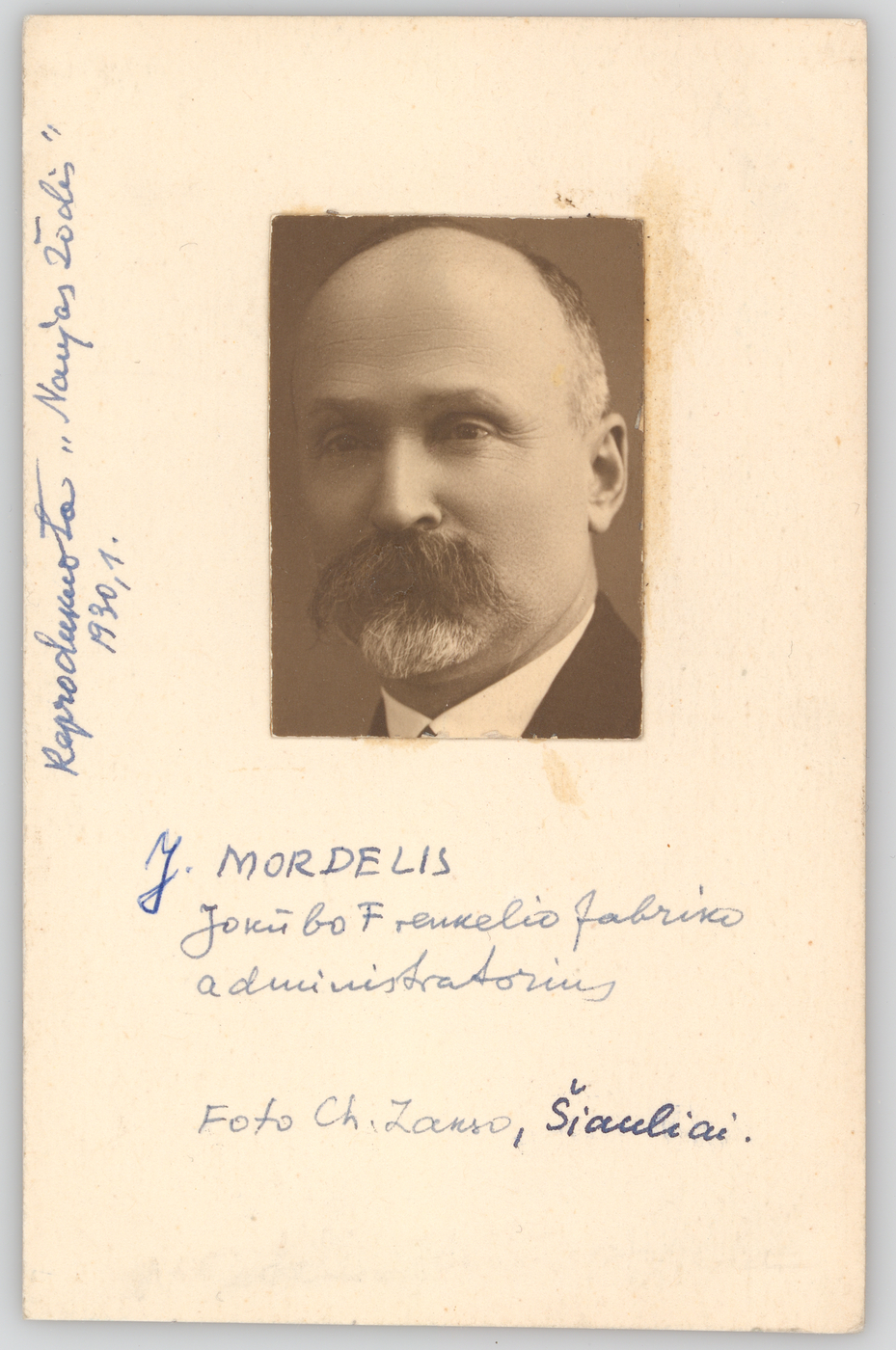 Chaimas Zaksas, Jokūbo Frenkelio fabriko administratorius J. Mordelis