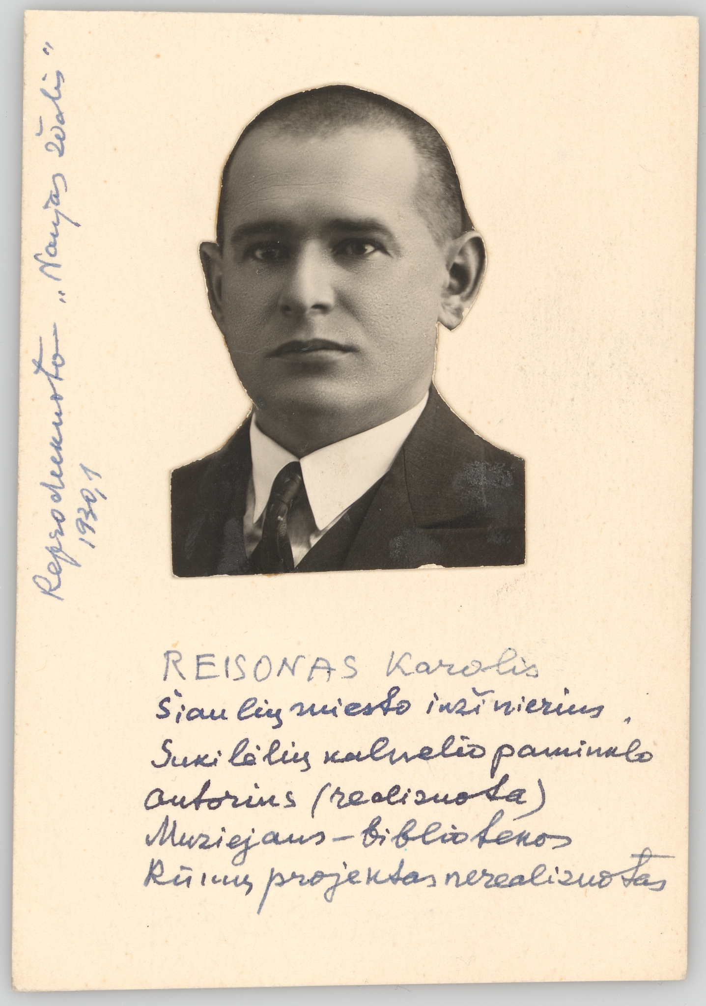 Nežinomas autorius, Šiaulių miesto inžinierius Karolis Reisonas