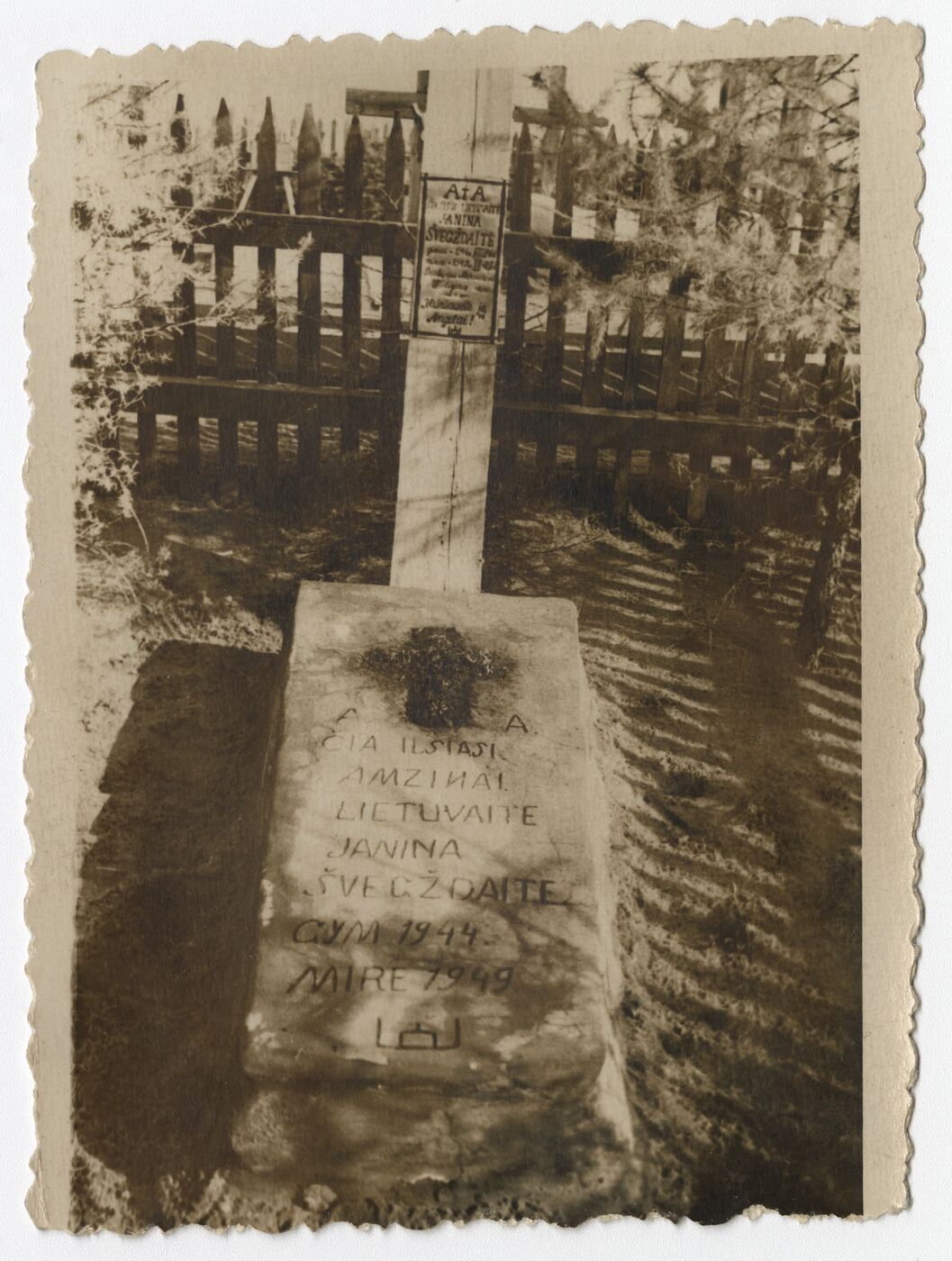 Nežinomas autorius, Janinos Švėgždaitės kapelis