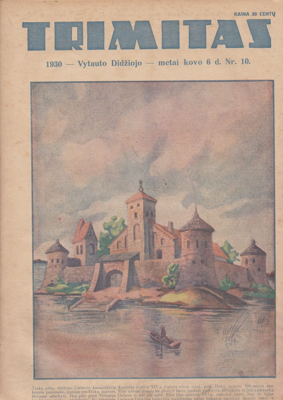 Lietuvos šaulių sąjungos žurnalo „Trimitas“ Nr. 10 viršelis, 1930 m.