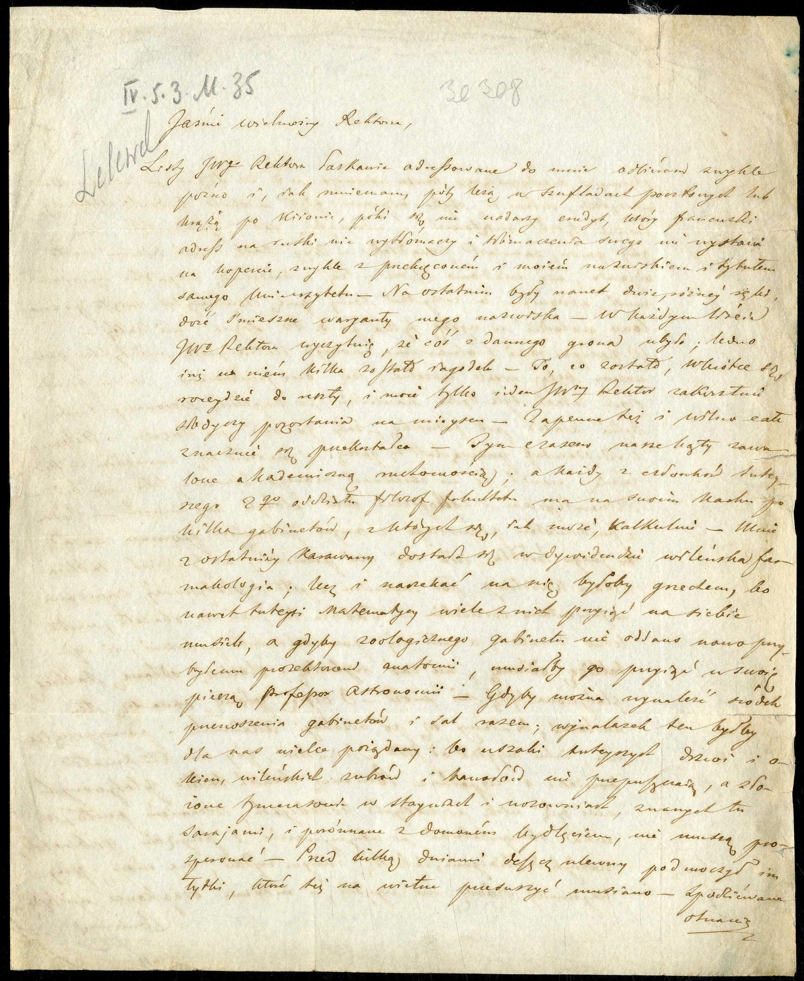 1842 m. laiškas, dokumentuojantis į Kijevą atvežtas Vilniaus Medicinos-chirurgijos akademijos mokslo priemones.